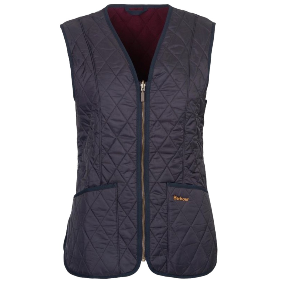 NWT Barbour Betty Quilted Vest Gilet Liner Fleece Navy Sizes 8 - Picture 3 of 13